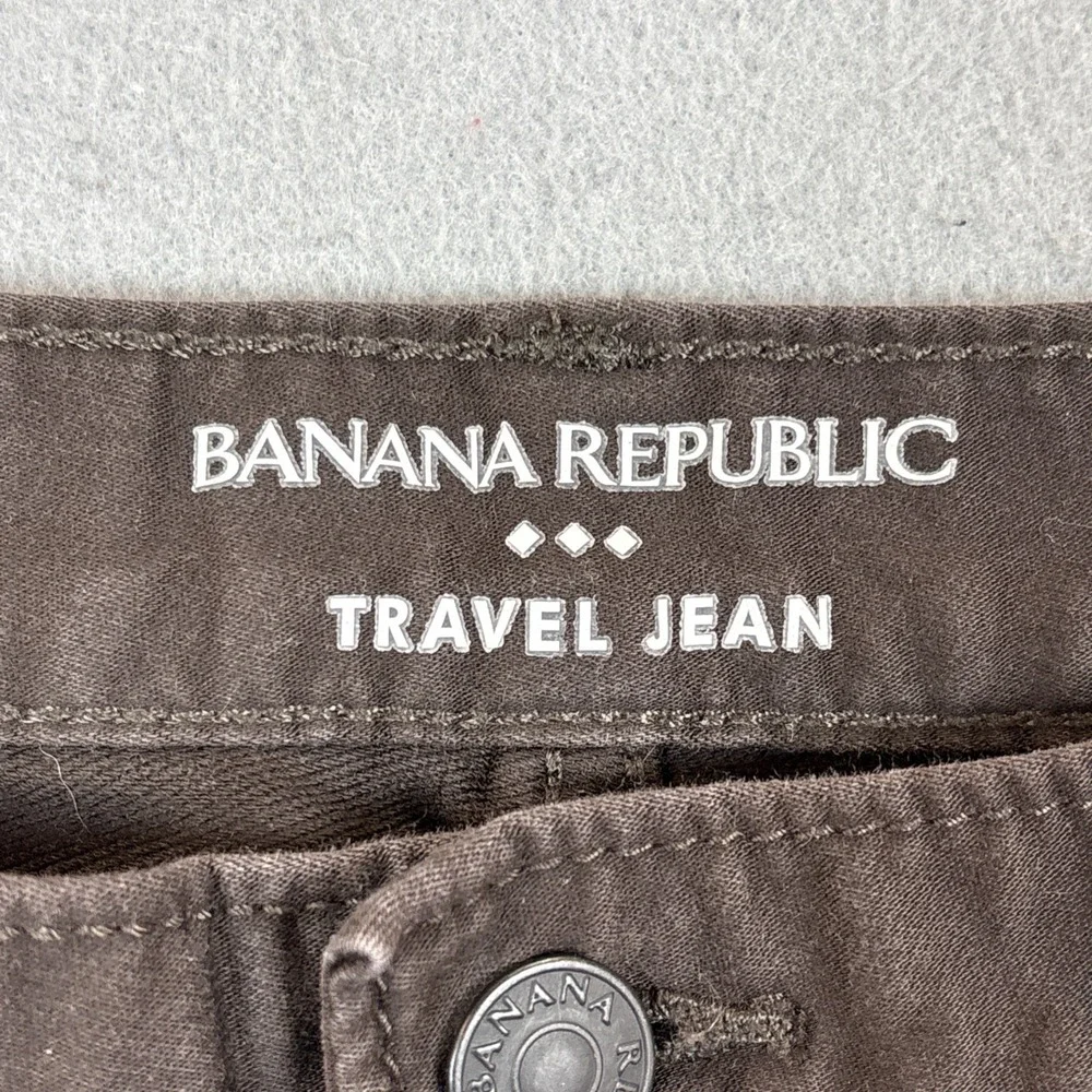 Banana‎ Republic Travel Jean Athletic Fit Jeans Men 28X28 Brown 5 Pocket 28x28